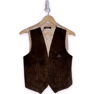 Vintage Jordache Brown Suede Leather Western Vest